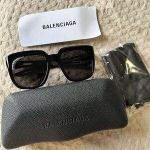 Balenciaga Oversized Black Square Frame Sunglasses